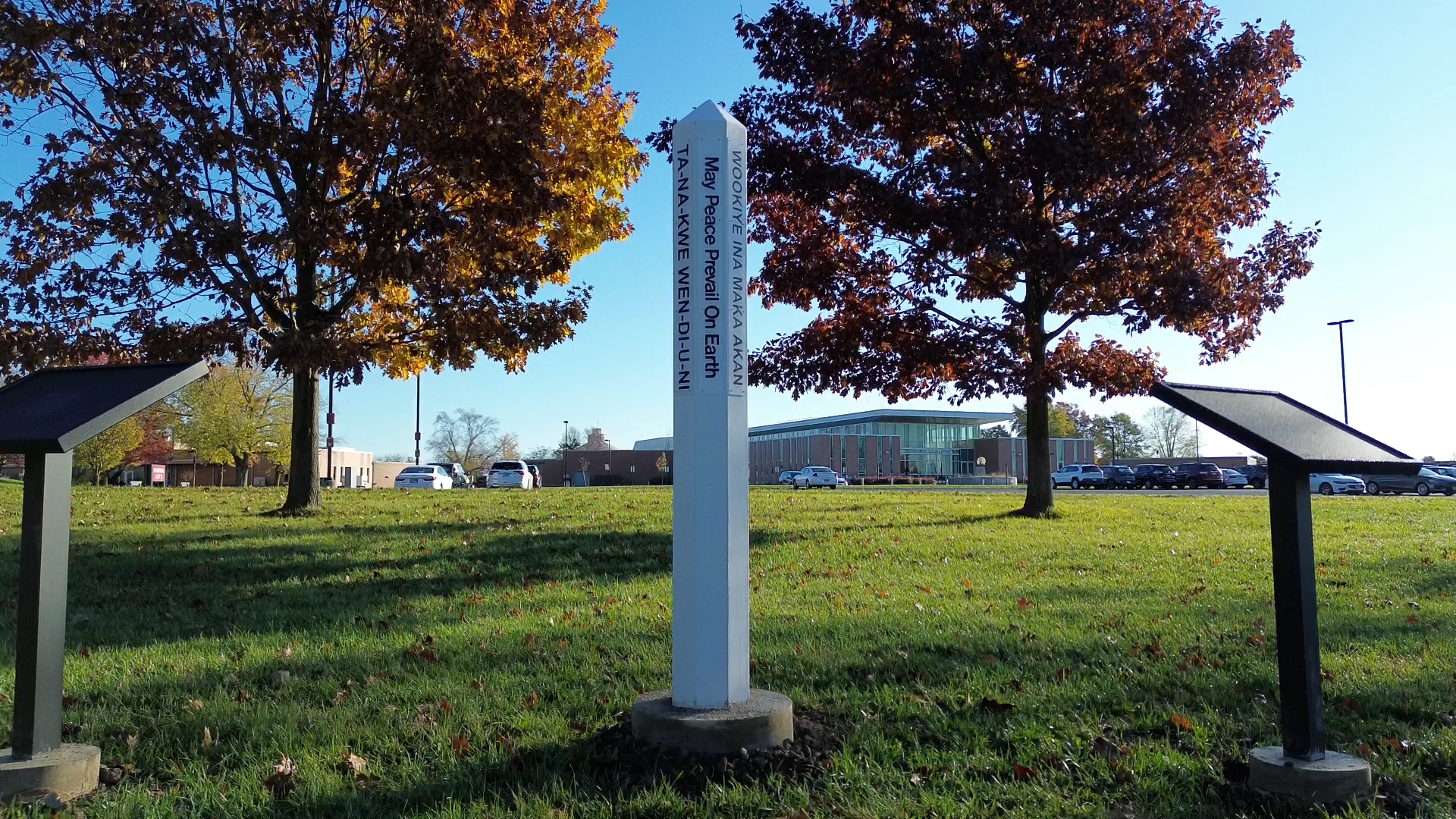 An image of one of the Lake Land College Peace Poles.