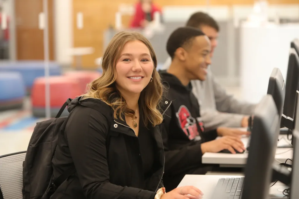 Photo of student at computer